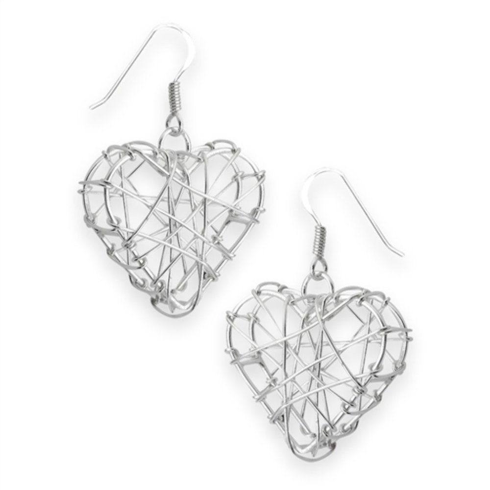 Sterling Silver Heart Wire Earring